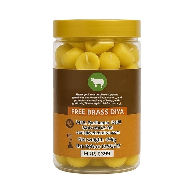 Pure Cow Ghee Diya Wicks - Pack of 150