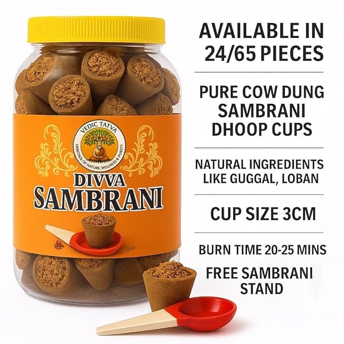 Divya Sambrani Dhoop Cups - Pack of 65
