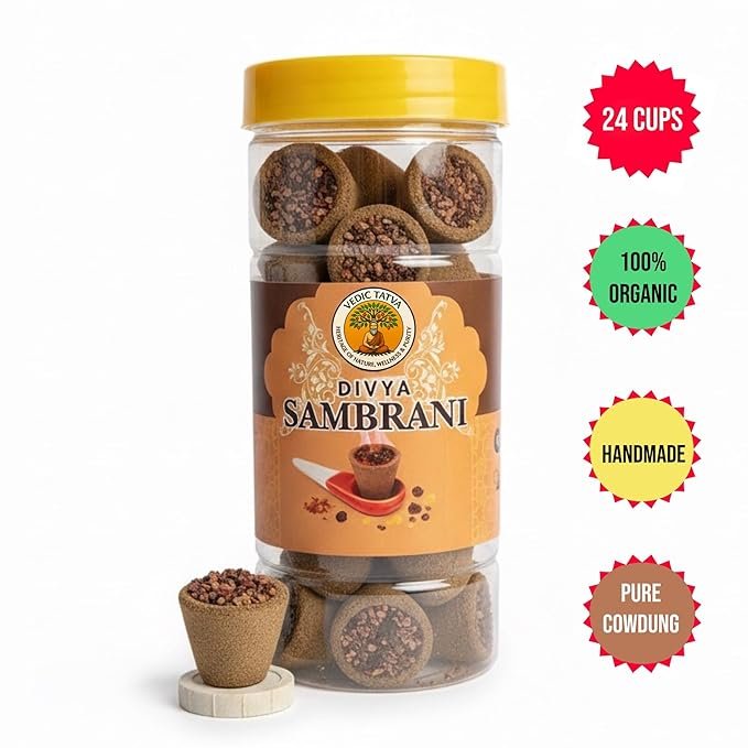 Sambrani Dhoop Cups with Stand - Pack of 24